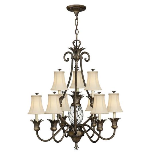 Hinkley Lighting Plantation 10 Light Chandelier - Pearl Bronze