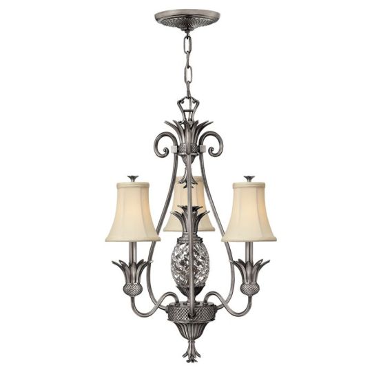 Hinkley Lighting Plantation 3 Light Chandelier - Polished Antique Nickel 