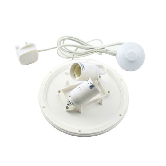 Mantra E27 Plate 2 Light CFL Indoor With Foot Switch White