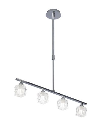 Mantra Ice Linear Pendant 4 Light G9 ECO Bar Polished Chrome