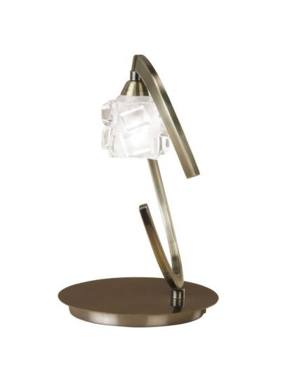 Mantra Ice Table Lamp 1 Light G9 ECO Antique Brass