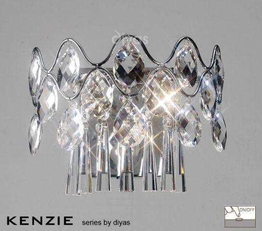 Diyas Lighting IL31060 - Kenzie Wall Lamp Switched 4 Light Polished Chrome/Crystal