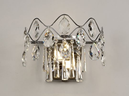 Diyas IL31060 Kenzie Wall Lamp Switched 2 Light Polished Chrome/Crystal
