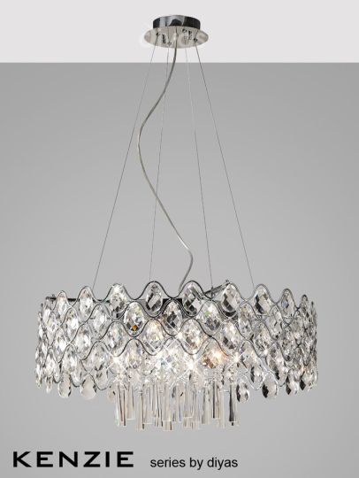 Diyas Lighting IL31062 - Kenzie Pendant 16 Light Polished Chrome/Crystal