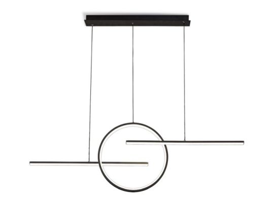 Mantra Kitesurf Centre Loop Linear Pendant 50W LED 3000K 4000lm Black 3yrs Warranty