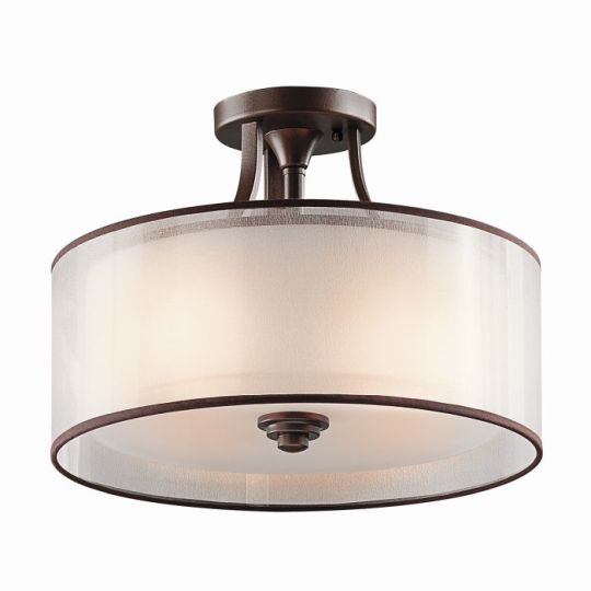 Kichler Lacey 3 Light Small Semi-Flush Mount - Mission Bronze