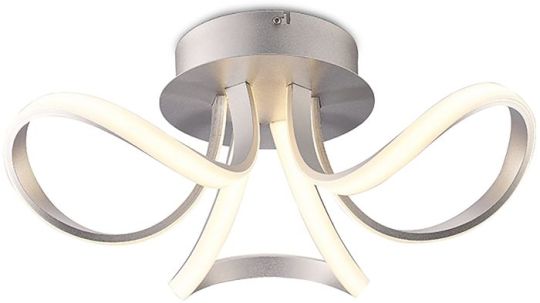 Mantra Knot Ceiling 36W LED 3 Looped Arms 3000K 2850lm Silver/Frosted Acrylic 3yrs Warranty
