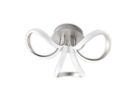 Mantra Knot Dimmable Ceiling 48cm Round 36W LED 3 Looped Arms 3000K Silver/Frosted Acrylic