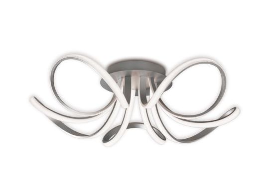 Mantra Knot Ceiling 74cm Round 5 Looped Arms 60W LED 3000K 4800lm Dimmable Silver/Frosted Acrylic/Polished Chrome 3yrs Warranty