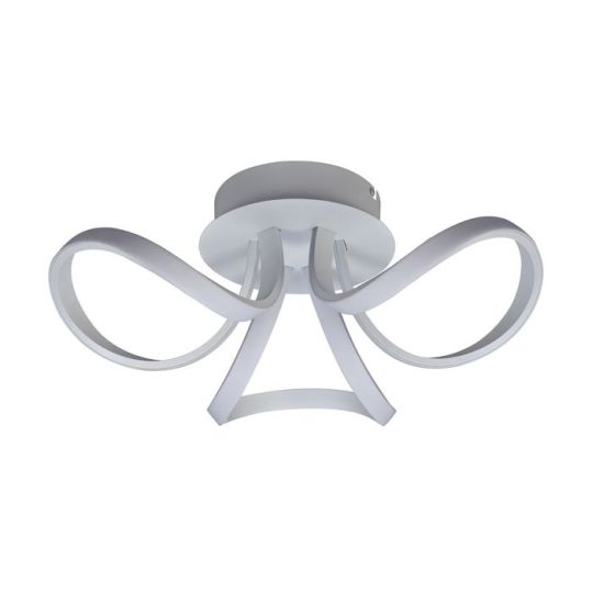 Mantra Knot Blanco Ceiling 48cm Round 3 Looped Arms 36W LED 4000K 2520lm White/Frosted Acrylic 3yrs Warranty