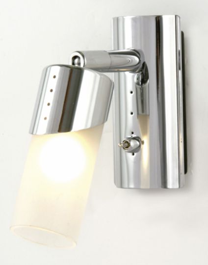 Diyas IL20140  Kopus Wall Lamp Switched 1 Light Polished Chrome/Frosted Glass
