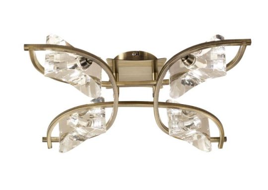 Mantra Kromo Ceiling 4 Light G9 Antique Brass