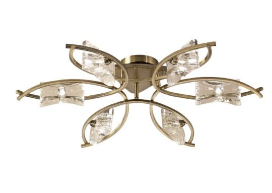 Mantra Kromo Ceiling 6 Light G9 Antique Brass