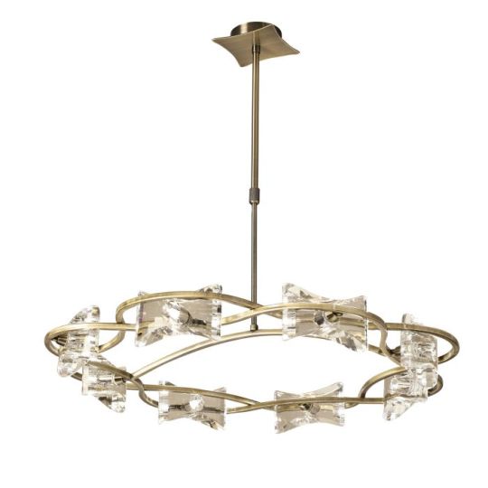 Mantra Kromo Telescopic 8 Light G9 Round Antique Brass