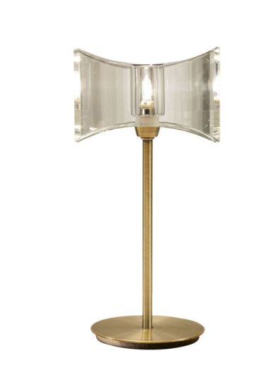 Mantra Kromo Table Lamp 1 Light G9 Sraight Frame Antique Brass