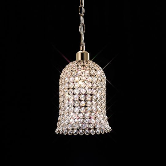 Diyas IL30760 Kudo Bell Shade Non-Electric French Gold/Crystal