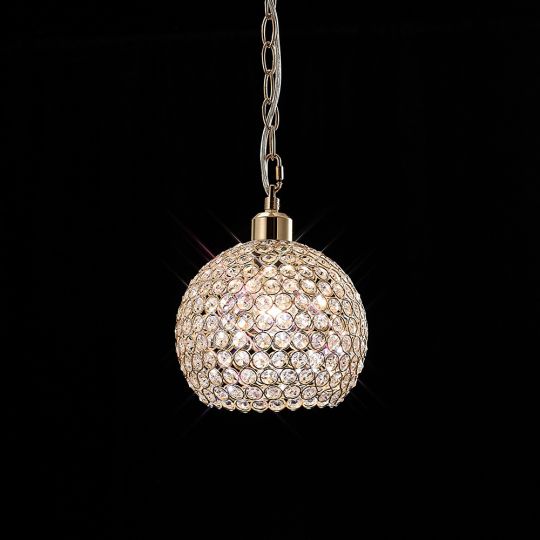 Diyas IL30762 Kudo Ball Shade Non-Electric French Gold/Crystal