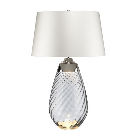 Elstead Lighting Lena 2 Light Large Smoke Table Lamp with Off-white Shade LENA-TL-L-SMOKE-OWSS