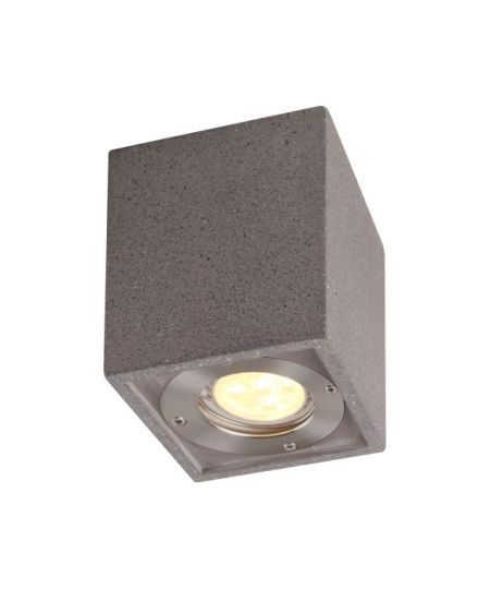 Mantra Levi Rectangular Spotlight 1 x GU10 (Max 12W) IP65 Grey Concrete 2yrs Warranty