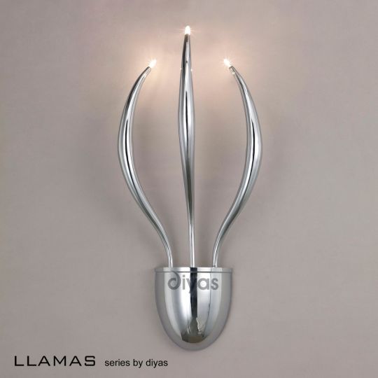 Diyas Lighting IL30143 - Llamas Wall Lamp 3 Light Polished Chrome