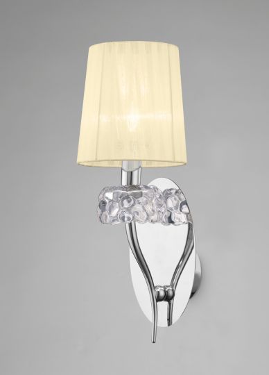 Mantra M4634AB/S Loewe Wall Lamp Switched 2 Light E14 Antique Brass With Cream Shade