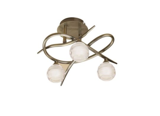 Mantra Loop Ceiling 3 Light G9 ECO Antique Brass