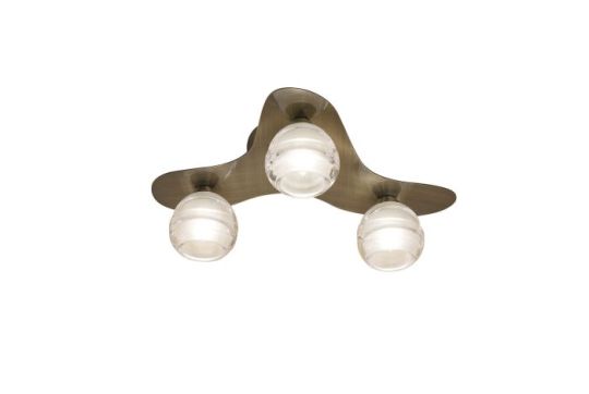 Mantra Loop Flush Ceiling 3 Light G9 ECO Antique Brass