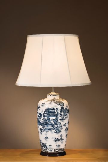 Luis Collection LUI/BLUE TRAD WP Blue Willow Pattern Traditional Lamp