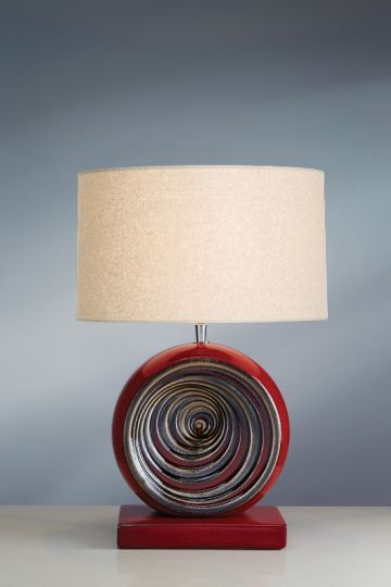 Luis Collection LUI/RED SWIRL Red Swirl Table Lamp 