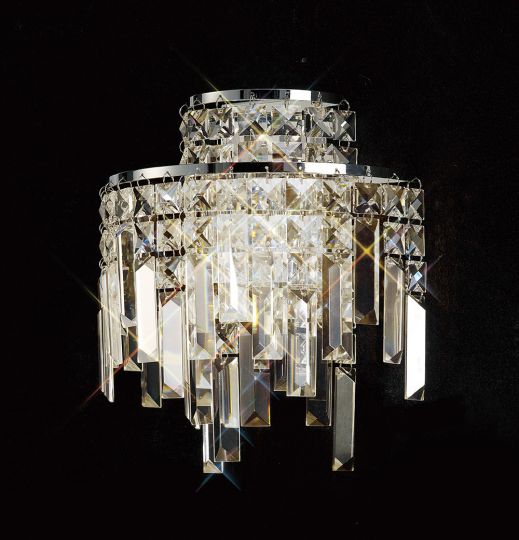 Diyas IL30250 Maddison Wall Lamp 2 Light Polished Chrome/Crystal