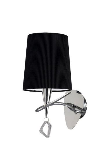Mantra Mara Wall Lamp Switched 1 Light E14 Polished Chrome With Black Shade