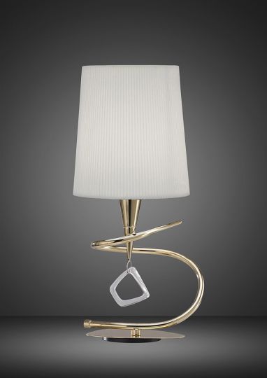 Mantra M1649FG Mara Table Lamp 1 Light E14 Small French Gold With Ivory White Shade