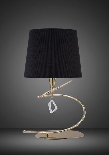Mantra M1650FG/BS Mara Table Lamp 1 Light E14 Large French Gold With Black Shade
