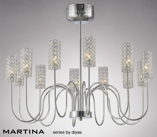 Diyas Lighting IL20622 - Martina Pendant 12 Light Polished Chrome/Crystal