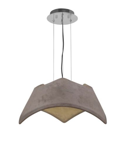 Mantra Maui Pendant 3 Light E27 Cement Effect / Polished Chrome
