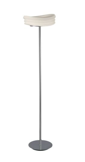 Mantra Mediterraneo Floor Lamp 2 Light E27 Polished Chrome / Frosted White Glass
