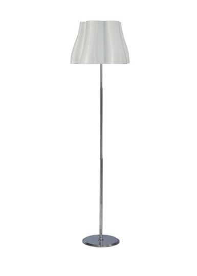 Mantra Miss Floor Lamp 3 Light E27 Gloss White/Polished Chrome