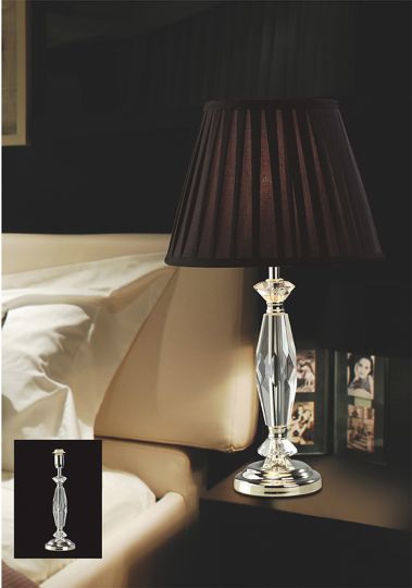 Diyas IL11001 Nexon Crystal Table Lamp Without Shade 1 Light Silver Finish