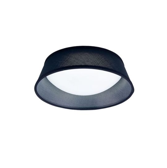Mantra Nordica Flush Ceiling 12W LED 32CM Black 3000K 120lm White Acrylic With Black Shade 3yrs Warranty