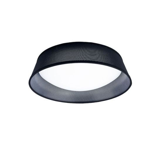 Mantra Nordica Flush Ceiling 3 Light E27 Max 20W 45cm White Acrylic With Black Shade 2yrs Warranty