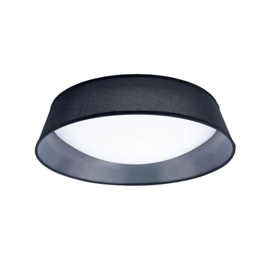 Mantra Nordica Flush Ceiling 5 Light E27 Max 20W 60cm White Acrylic With Black Shade 2yrs Warranty