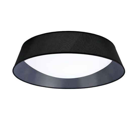 Mantra Nordica Flush Ceiling 60W LED 90cm Black 3000K 4200lm White Acrylic With Black Shade 3yrs Warranty