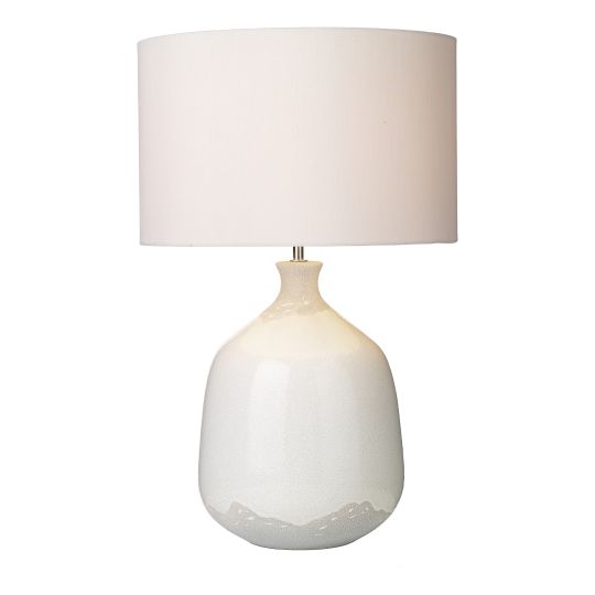 Dar Lighting Nushrah Table Lamp Ceramic & White Base Only NUS422