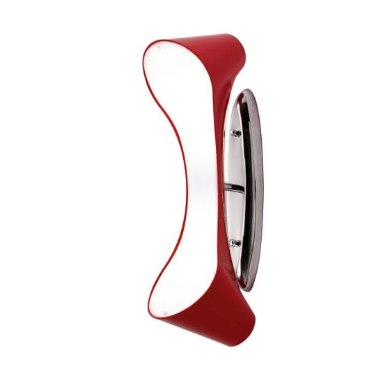 Mantra Ora Wall Lamp 2 Light E27 Gloss Red/White Acrylic/Polished Chrome CFL Lamps INCLUDED
