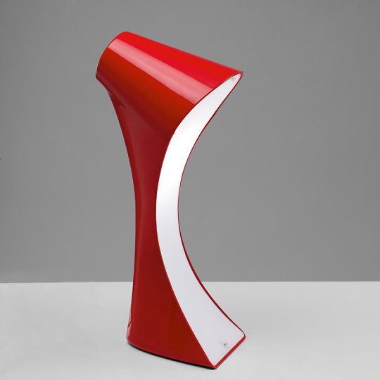 Mantra M1566 Ora Table Lamp 1 Light E27 Gloss Red/White Acrylic/Polished Chrome
