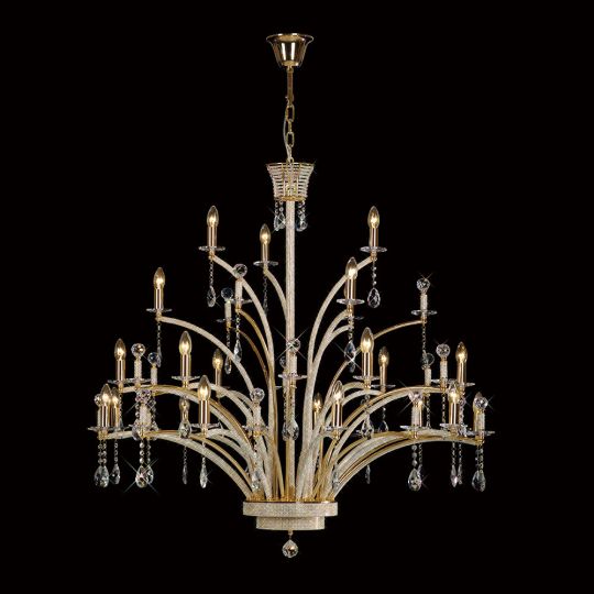 Diyas IL30390 Orlando Pendant 21 Light French Gold/Crystal (ITEM REQUIRES ASSEMBLY)