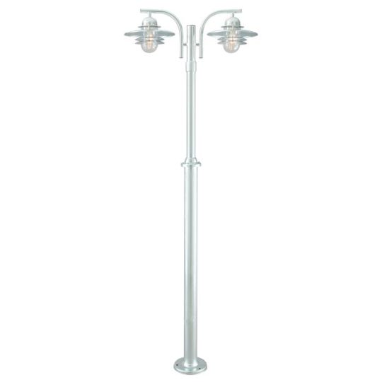 Norlys Oslo 2 Light Lamp Post Galvanized     