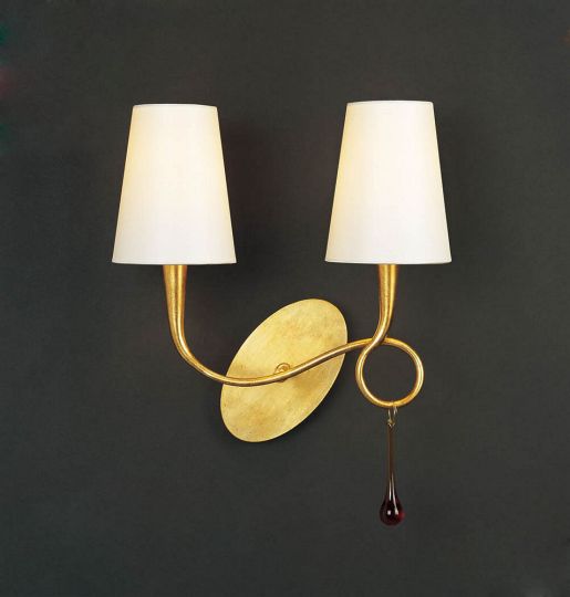 Mantra Lighting - Paola Switched Wall Lamp 2 Light Gold Leaf - M0547/S