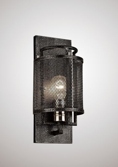 Diyas IL31690 Parker Wall Lamp 1 Light E27  Weathered Zinc/Brushed Nickel