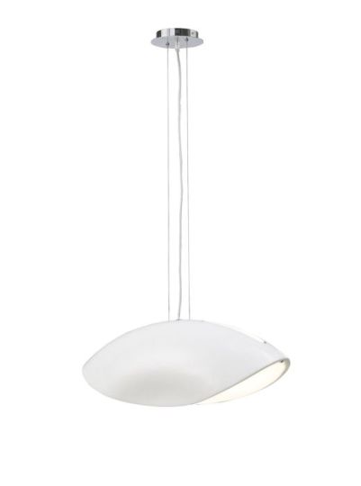 Mantra Pasion Rectangular Pendant 4 Light E27 Gloss White/White Acrylic/Polished Chrome CFL Lamps INCLUDED